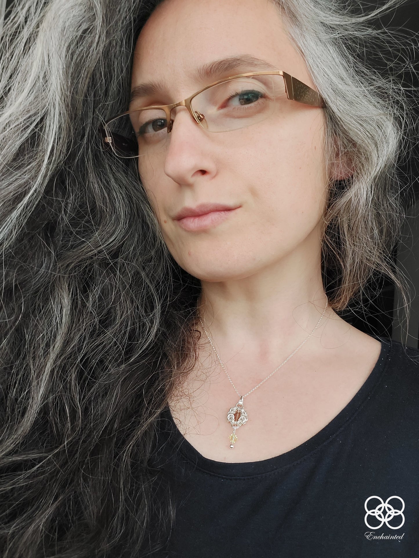 Pandantiv din zale de argint și cristale Swarovski - Romanov