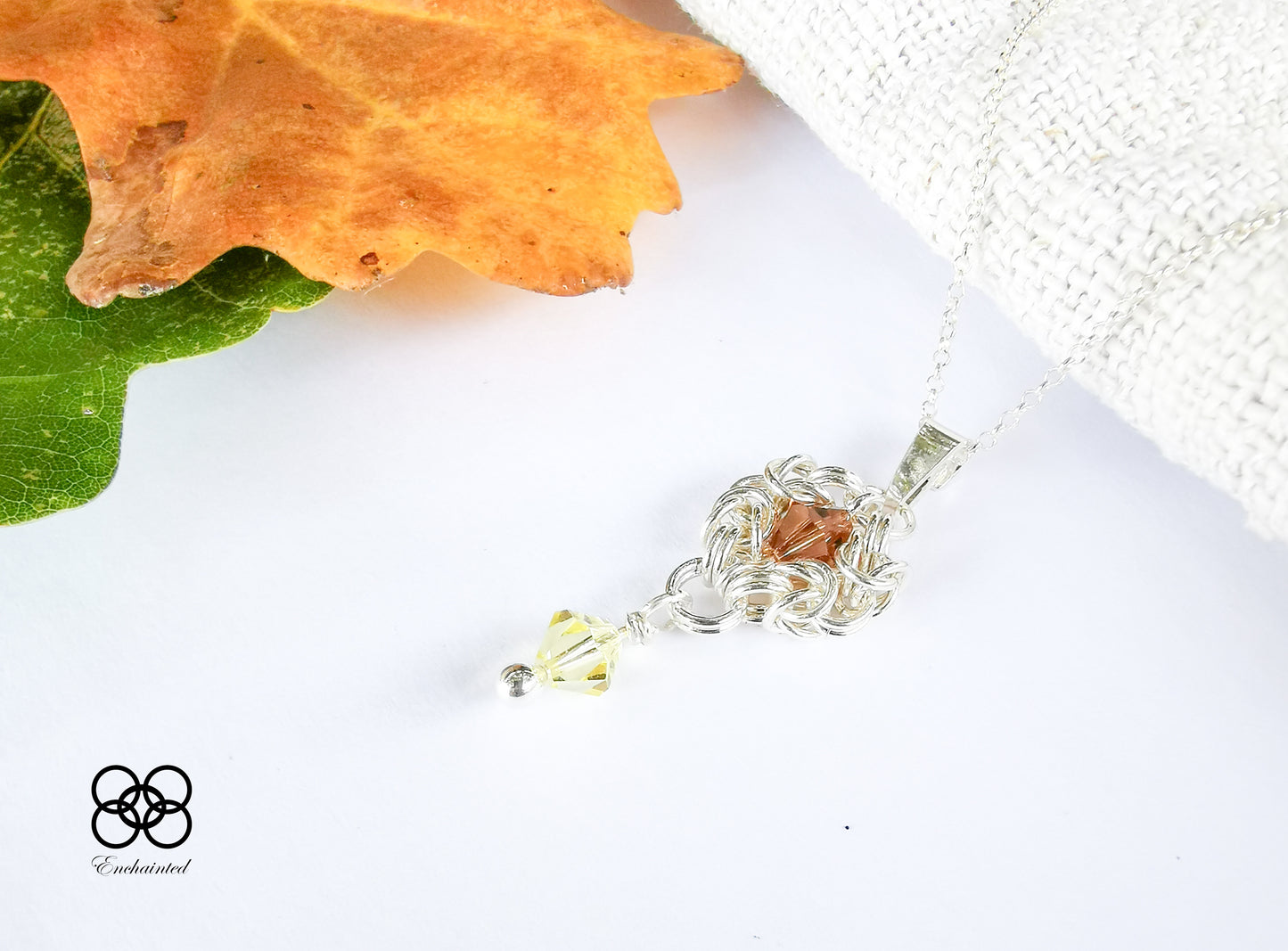 Pandantiv din zale de argint și cristale Swarovski - Romanov