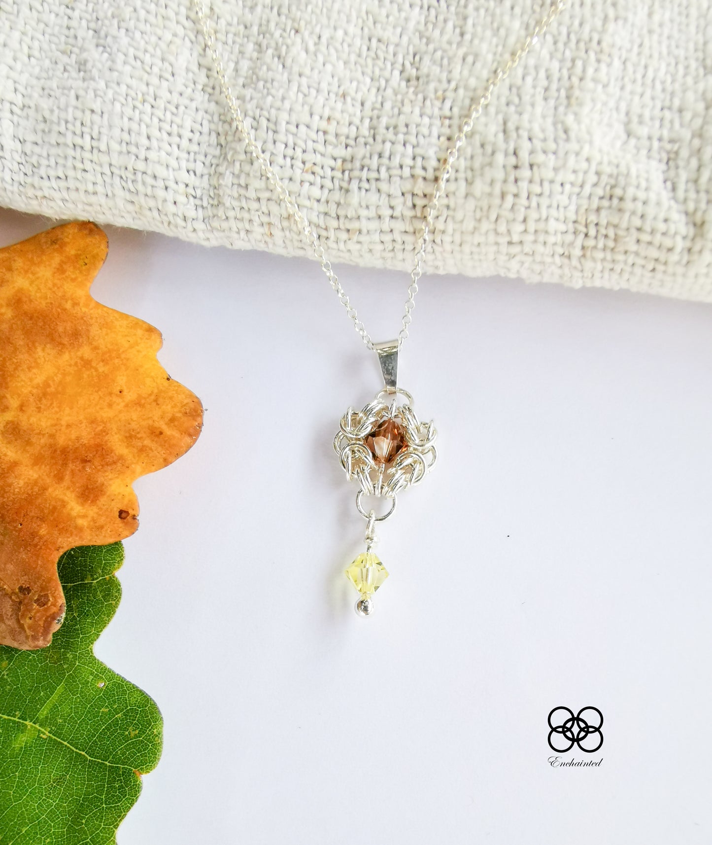 Pandantiv din zale de argint și cristale Swarovski - Romanov