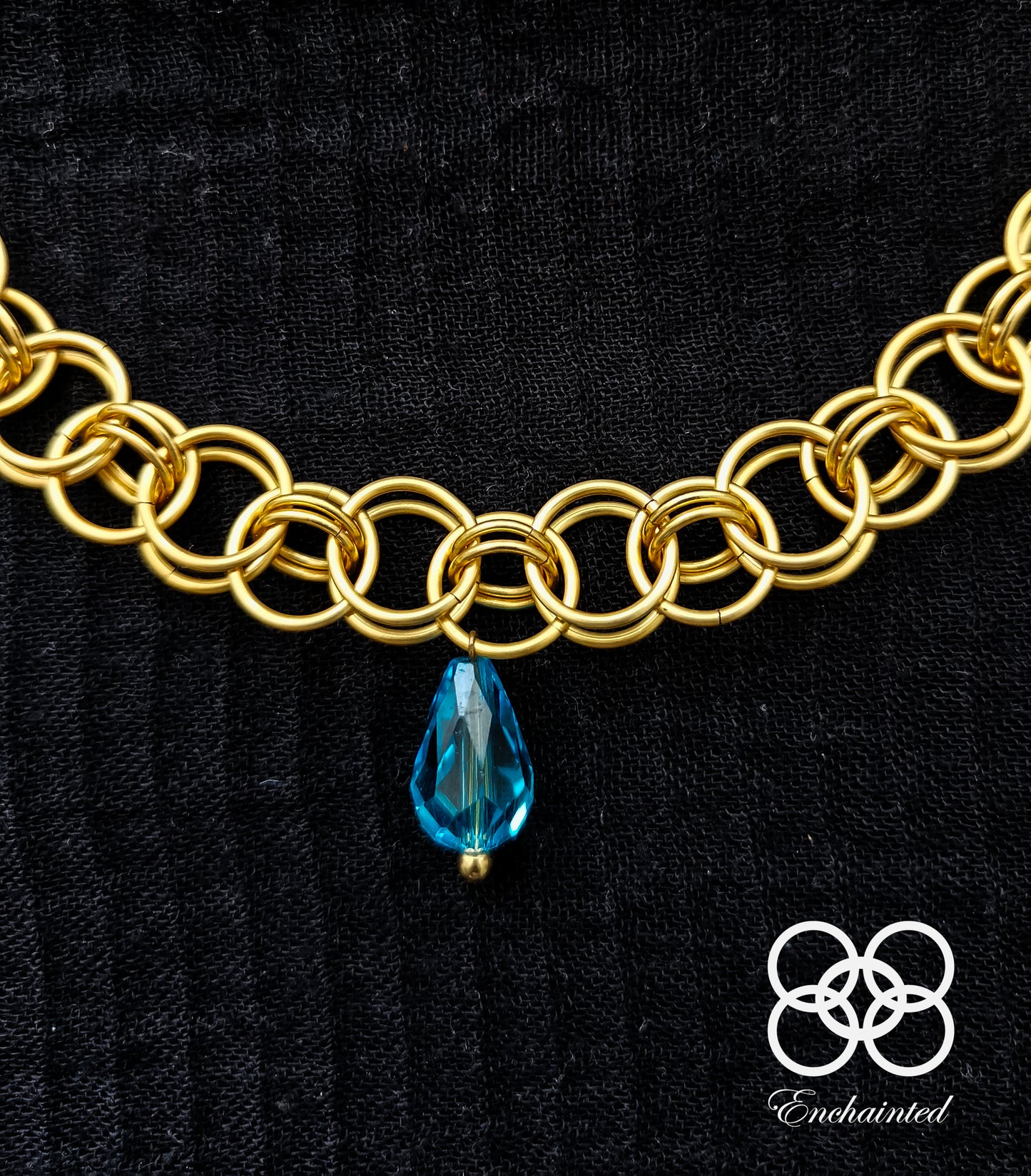 Colier din zale și cristal albastru - Laena