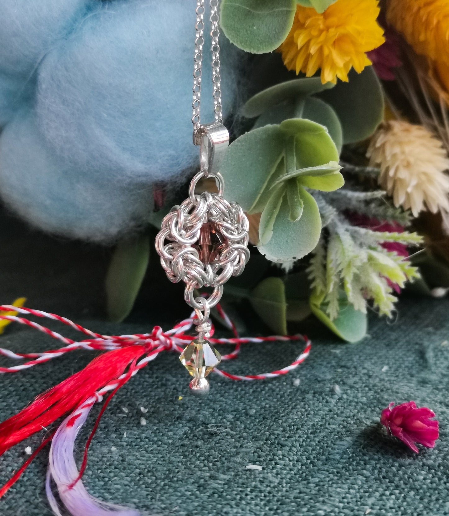Pandantiv din zale de argint și cristale Swarovski - Romanov