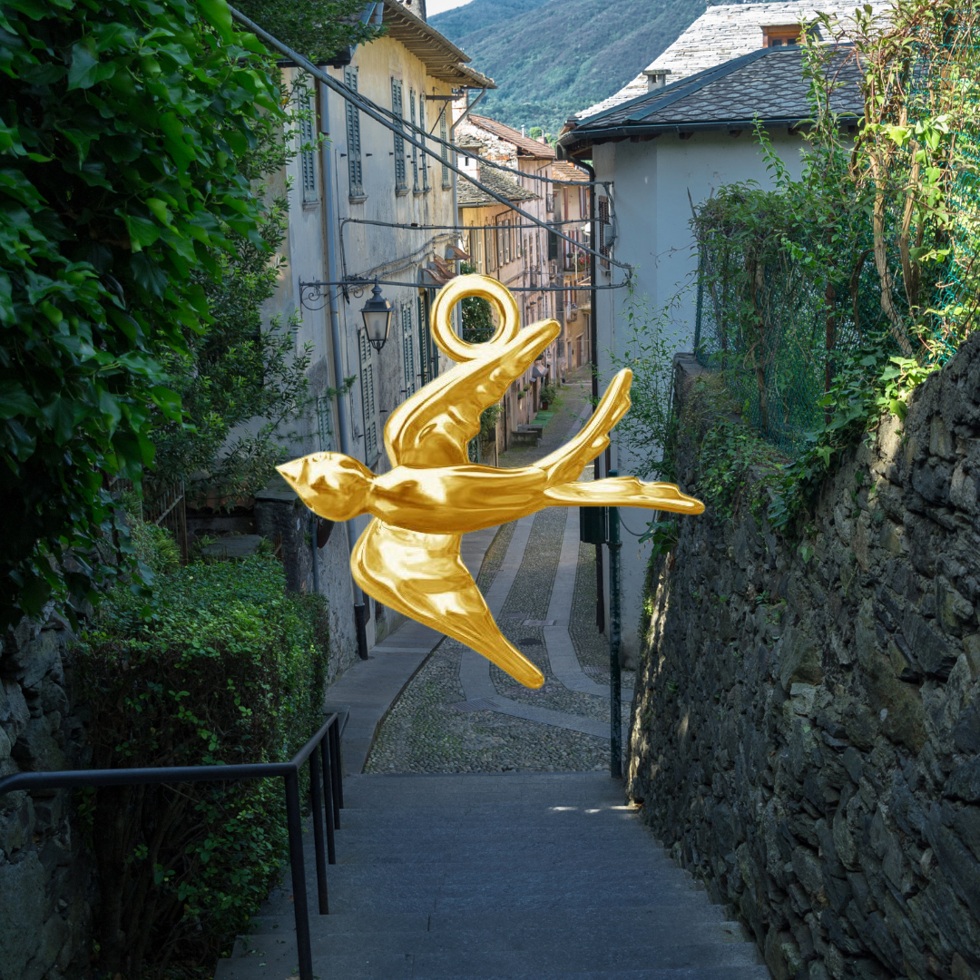 Lanț din argint cu pandantiv din argint - Rândunică