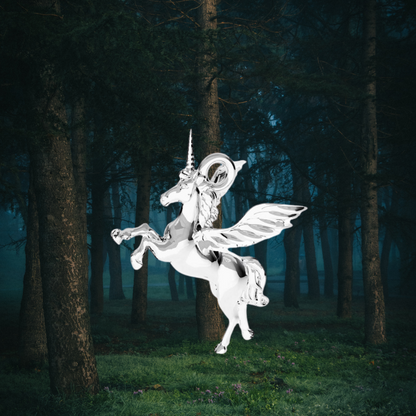 Lanț din argint cu pandantiv din argint - Unicorn